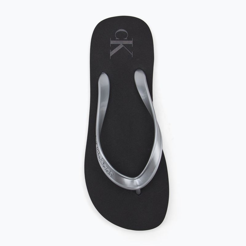 Női Calvin Klein YW0YW01719 Beach Sandal Monologo Tpu fekete/ezüst flip flopok 5