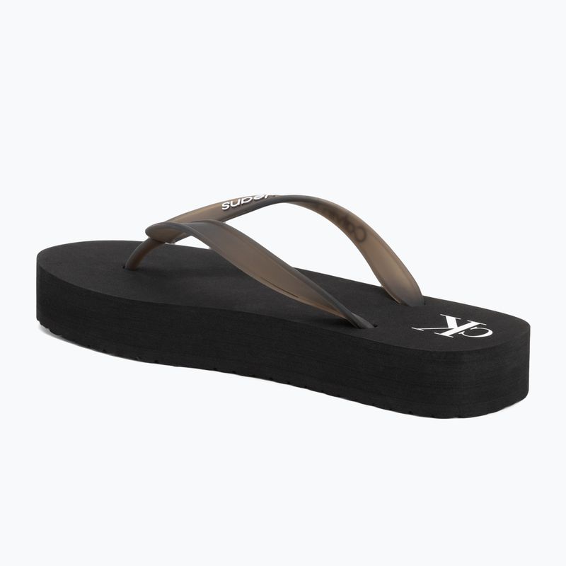 Női Calvin Klein YW0YW01830 Beach Sandal Flatform Tpu fekete/világos fehér flip flopok 3