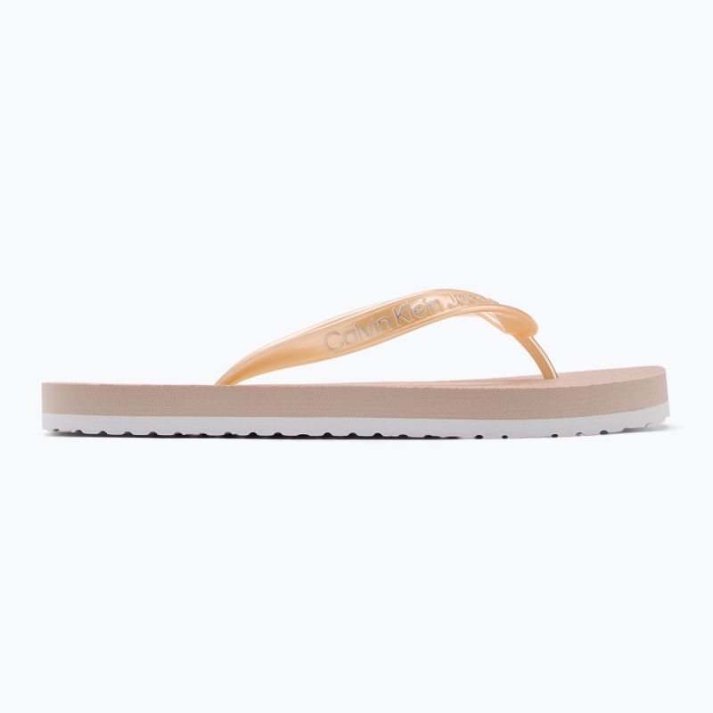 Calvin Klein női flip flop YW0YW01720 Thong+ Tpu Metallic suttogó rózsaszín/világító fehér 2