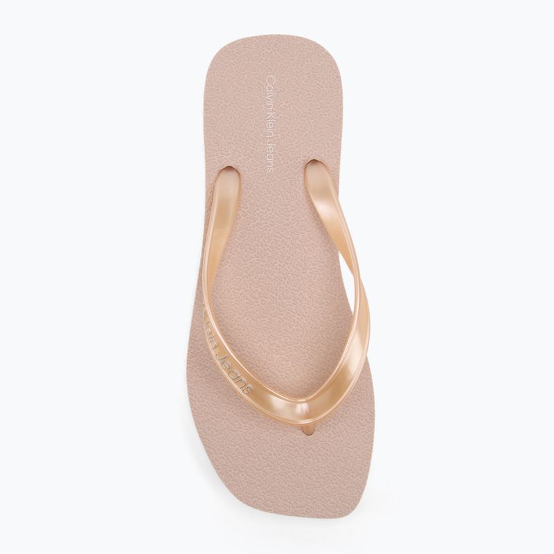 Calvin Klein női flip flop YW0YW01720 Thong+ Tpu Metallic suttogó rózsaszín/világító fehér 5