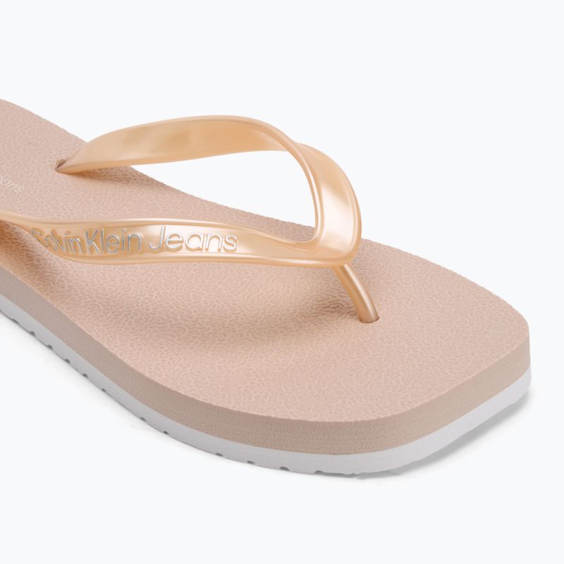 Calvin Klein női flip flop YW0YW01720 Thong+ Tpu Metallic suttogó rózsaszín/világító fehér 7
