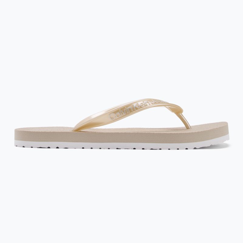 Calvin Klein női flip flop YW0YW01720 Thong+ Tpu Fémes tojáshéj/világos fehér 2
