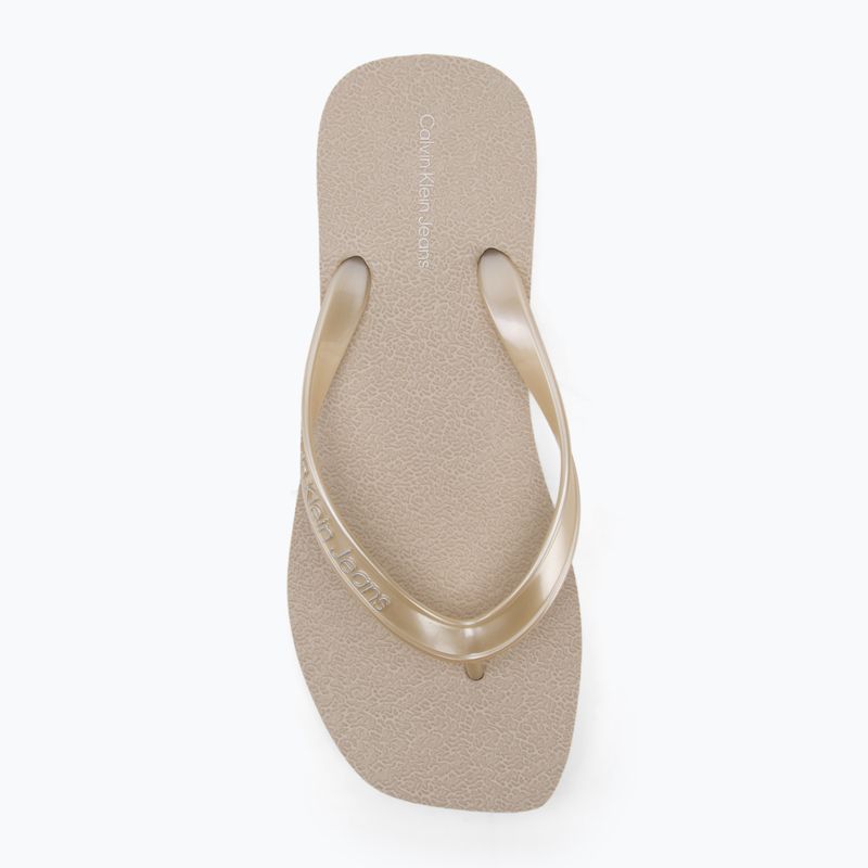 Calvin Klein női flip flop YW0YW01720 Thong+ Tpu Fémes tojáshéj/világos fehér 5
