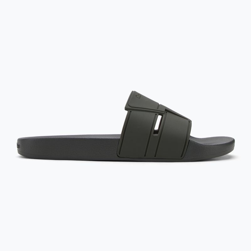 Calvin Klein férfi flip-flop HM0HM01752 Pool Slide Double T sötét olajzöld 2
