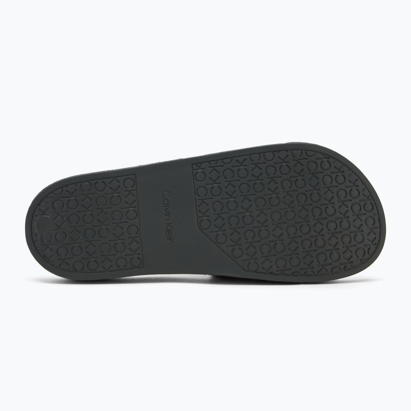 Calvin Klein férfi flip-flop HM0HM01752 Pool Slide Double T sötét olajzöld 4