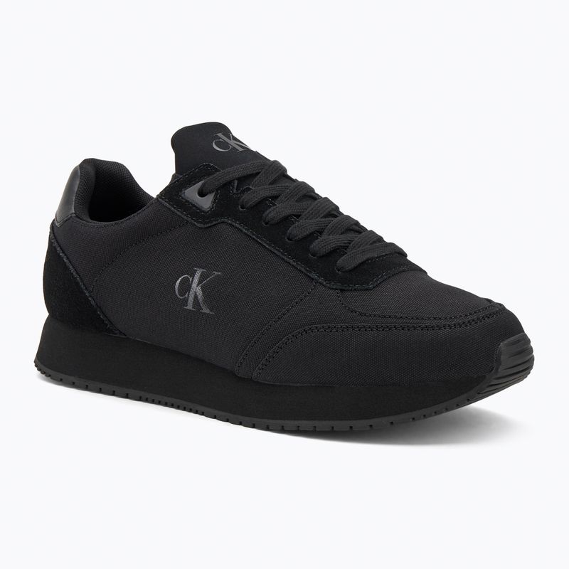 Férfi cipő Calvin Klein YM0YM01217 Runner Sock Laceup Mg Canvas tripla fekete