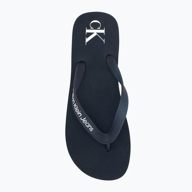 Férfi Calvin Klein YM0YM01267 Strandszandál átlátszó Tpu tengerészkék/világos fehér flip flopok 5