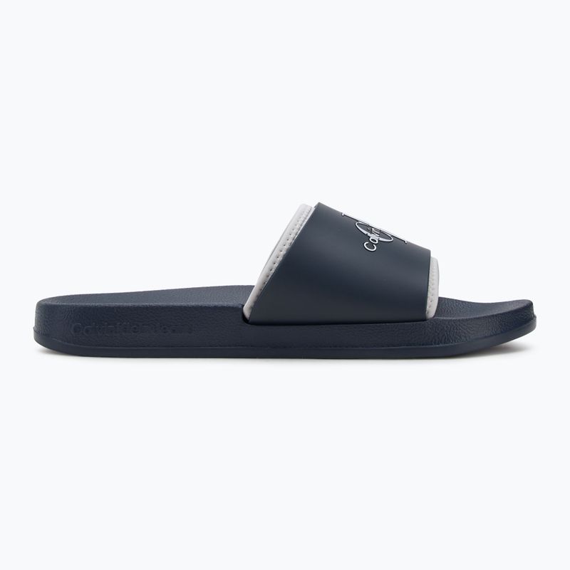 Férfi Calvin Klein YM0YM00361 Slide Rubber Neoprene Monologo navy/oyster mushroom flip-flopok 2