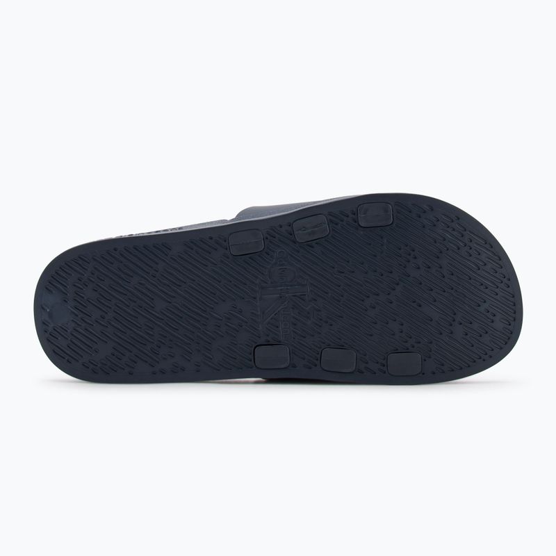 Férfi Calvin Klein YM0YM00361 Slide Rubber Neoprene Monologo navy/oyster mushroom flip-flopok 4