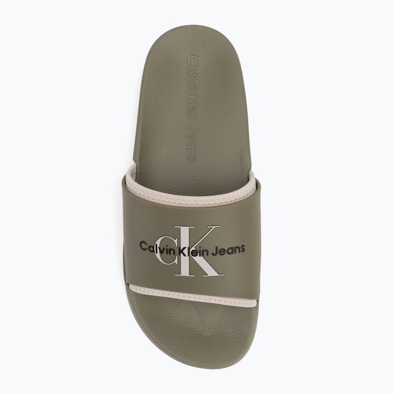 Férfi Calvin Klein YM0YM00361 Slide gumi neoprén neoprén monologo sellő/tojáshéj flip-flopok 5