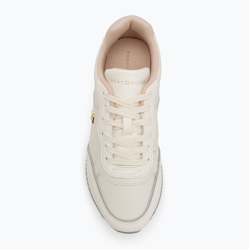Tommy Hilfiger Leather Runner női cipő elefántcsont szirom/newsprin 5