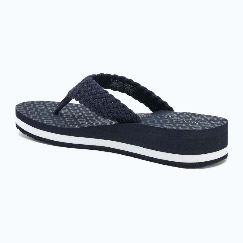 Tommy Hilfiger Crochet Mid Beach Sandal női flip flopok űrkék 3