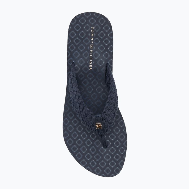 Tommy Hilfiger Crochet Mid Beach Sandal női flip flopok űrkék 5
