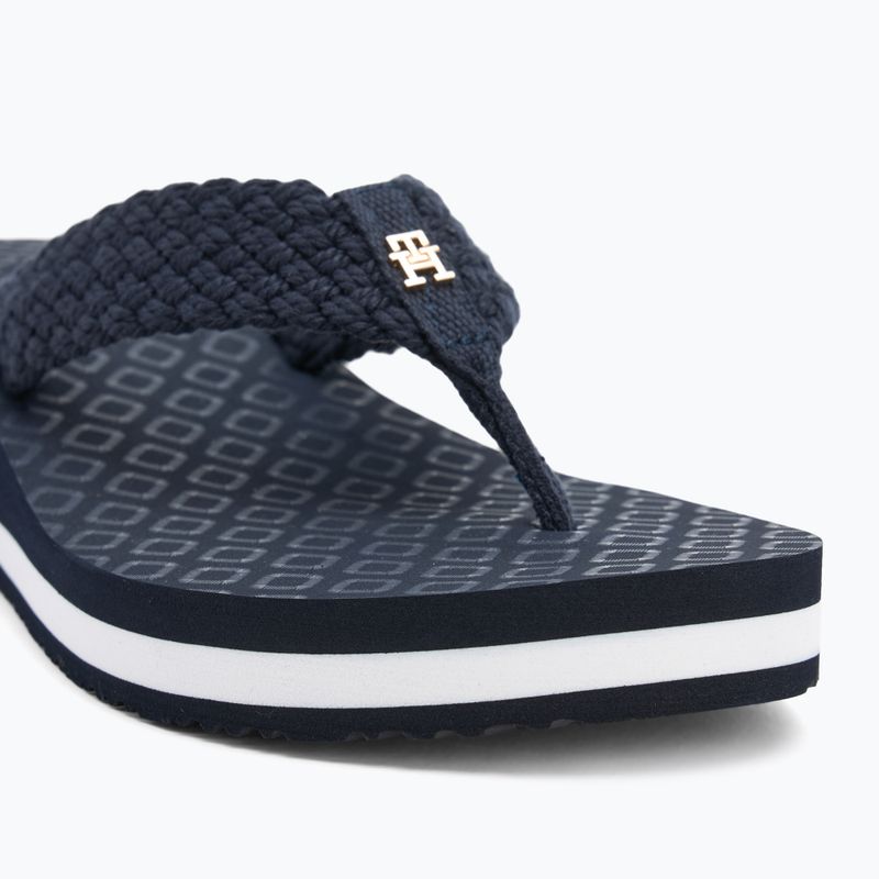 Tommy Hilfiger Crochet Mid Beach Sandal női flip flopok űrkék 7