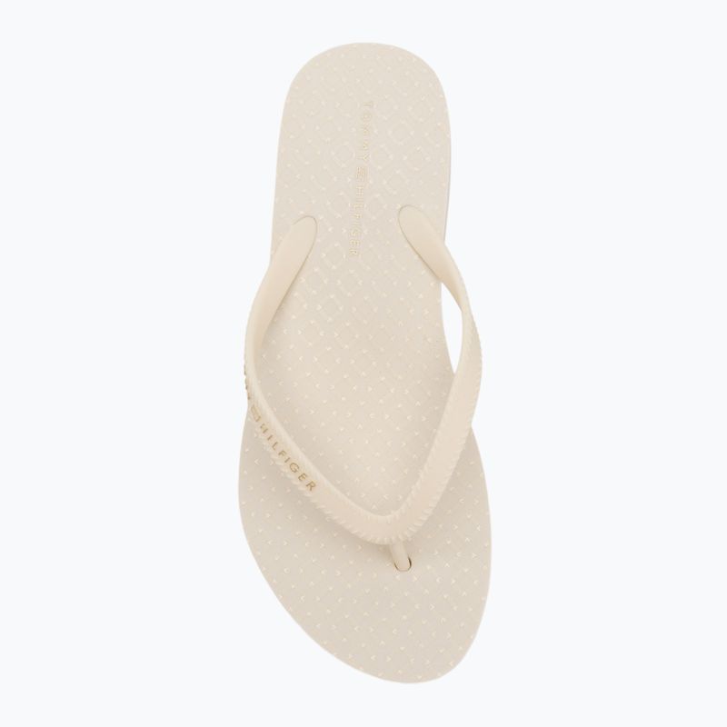 Női Tommy Hilfiger Strap Beach Sandal elefántcsont szirom flip flopok 5