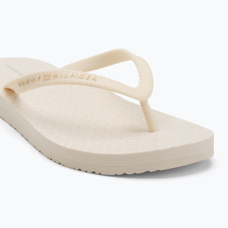 Női Tommy Hilfiger Strap Beach Sandal elefántcsont szirom flip flopok 7