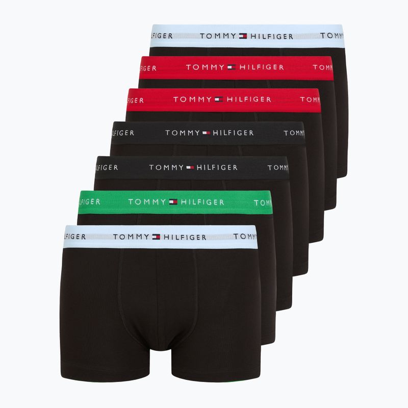 Tommy Hilfiger férfi boxeralsó Repeat Logo Trunks 7 pár szellős kék/prémium zöld/prémium piros/fekete