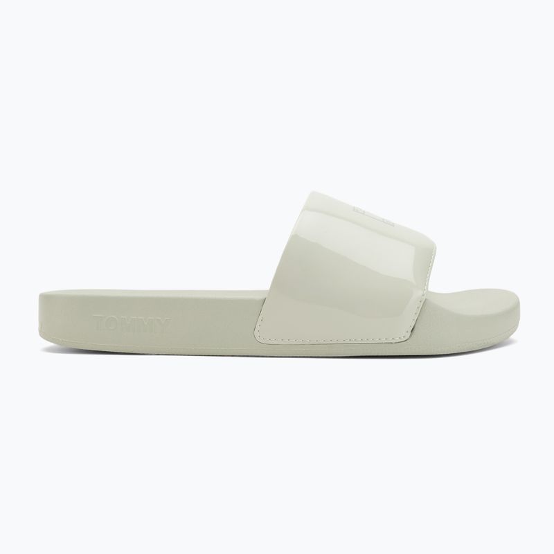 Tommy Hilfiger női Flag Pool Slide Patent misty sage női flip-flopok 2