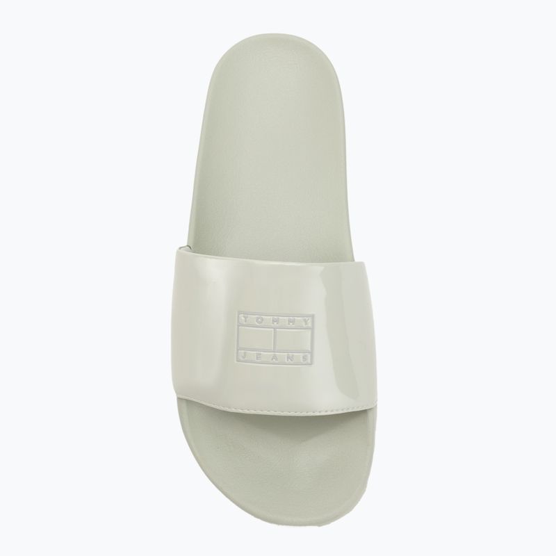 Tommy Hilfiger női Flag Pool Slide Patent misty sage női flip-flopok 5
