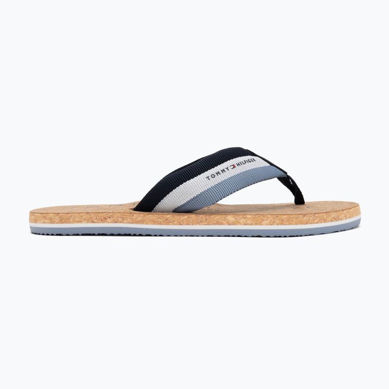 Férfi Tommy Hilfiger Cork Beach sivatagi égbolt flip flopok 2