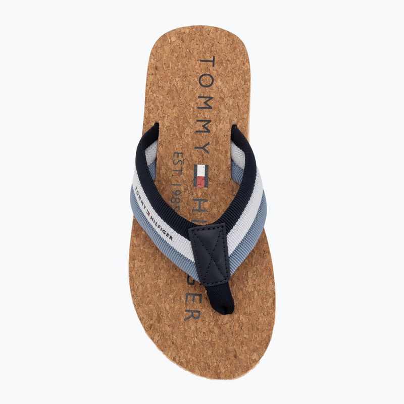 Férfi Tommy Hilfiger Cork Beach sivatagi égbolt flip flopok 5