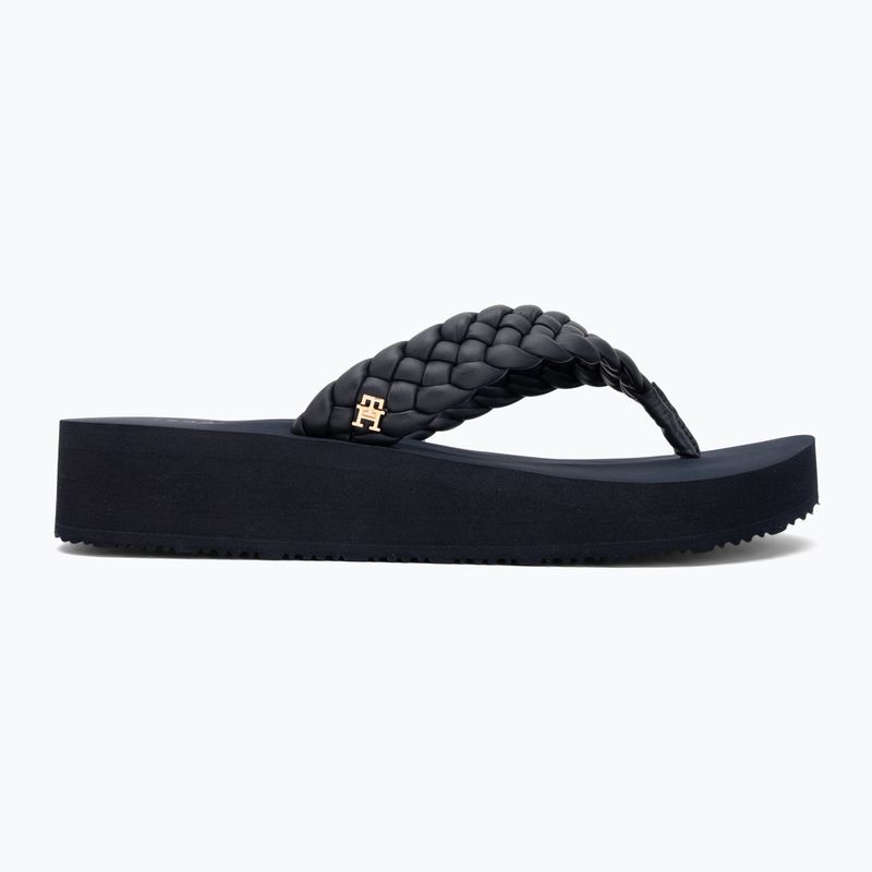 Női strandpapucs Tommy Hilfiger Wedge Cornrow Beach space blue 2
