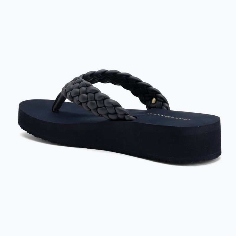 Női strandpapucs Tommy Hilfiger Wedge Cornrow Beach space blue 3