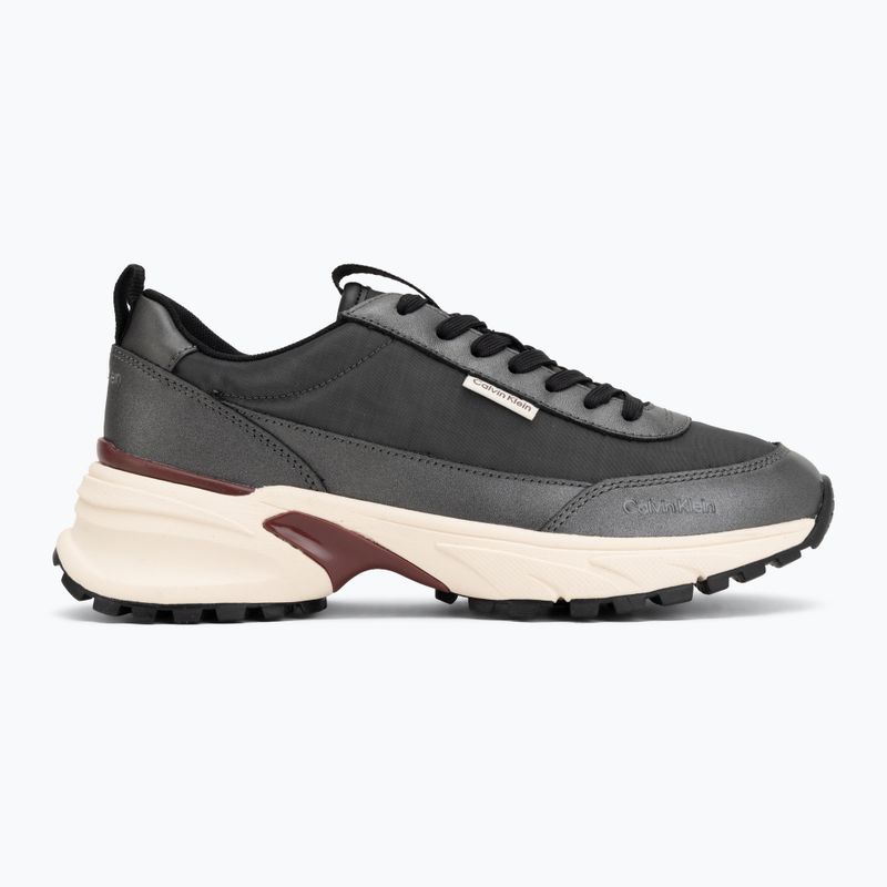 Női cipők Calvin Klein HW0HW02999 Hike Runner Organza Met Leather gun metal/bordeaux 2