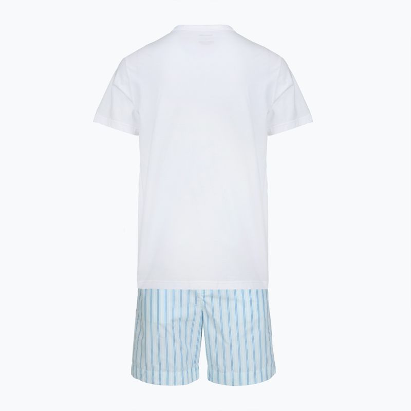 Férfi pizsama Calvin Klein LV00NM2903 classic white top/aurora stripe 2