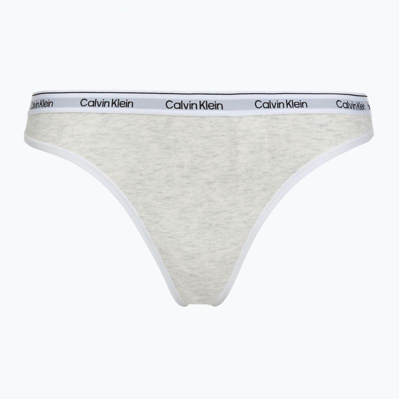 Női tanga Calvin Klein LV00QD5209 Thong 3 pairs shoreline/snow heather/pear sorbe 3