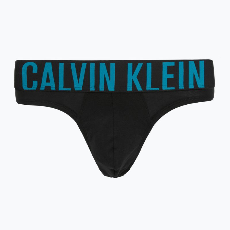 Férfi alsónadrág Calvin Klein 000NB3607A Hip Brief 3 pairs black with oatmeal logo/black with age 4
