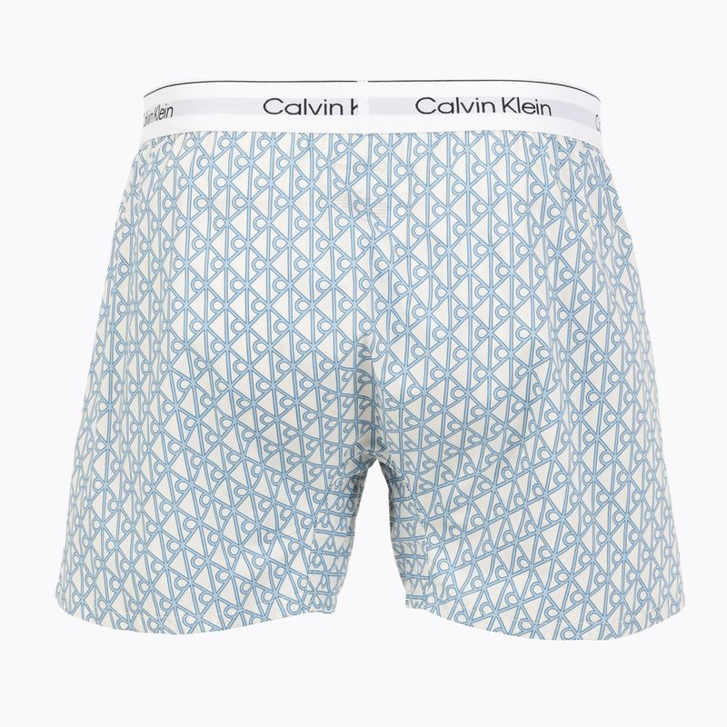 Boxeralsó Calvin Klein LV00NM2831 Boxer Trad icon cotton emblem chalk/gulf blue 2