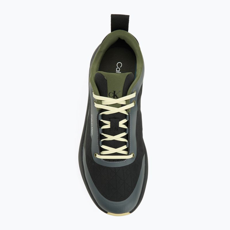 Férfi cipők Calvin Klein YM0YM01456 Chunky Runner Lace Up Mix Aop black/medieval forest/coal/lime 5