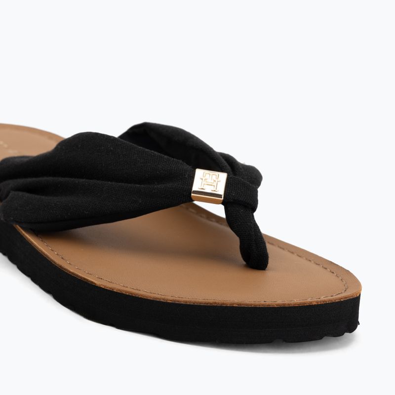 Női flip-flop papucsok Tommy Hilfiger Footbed Summer Sandal Leather black 7
