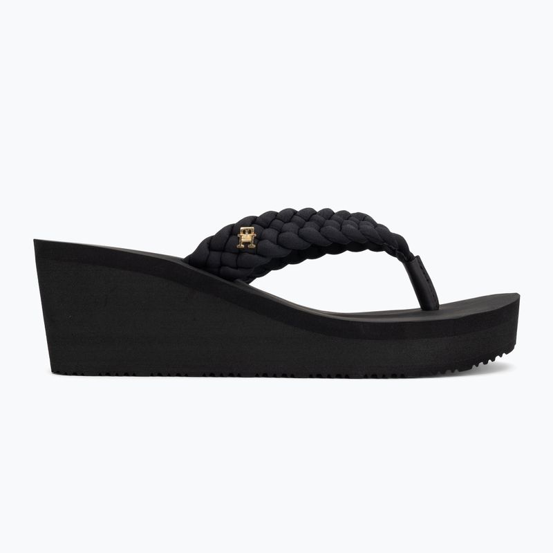 Női flip-flop papucsok Tommy Hilfiger Wedge Braided Summer Sandal black 2