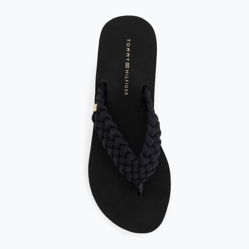 Női flip-flop papucsok Tommy Hilfiger Wedge Braided Summer Sandal black 5