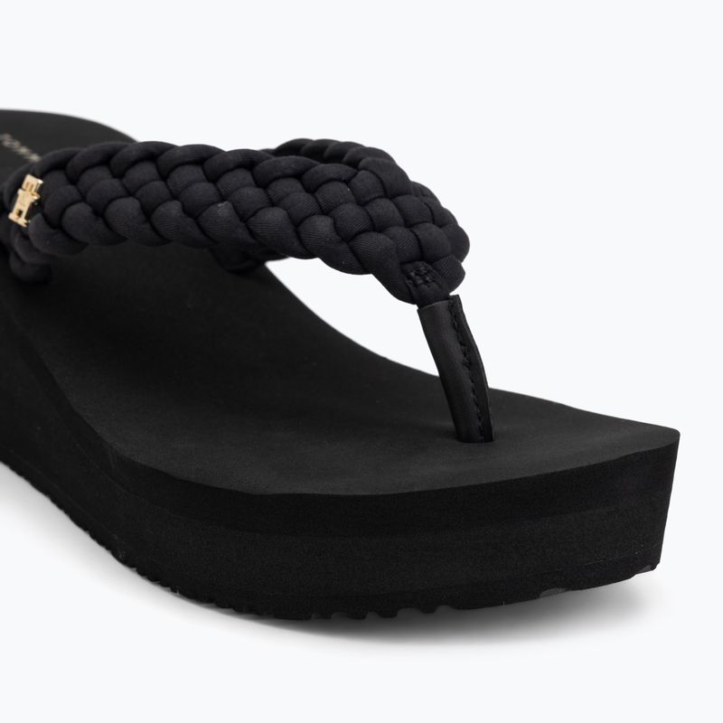 Női flip-flop papucsok Tommy Hilfiger Wedge Braided Summer Sandal black 7