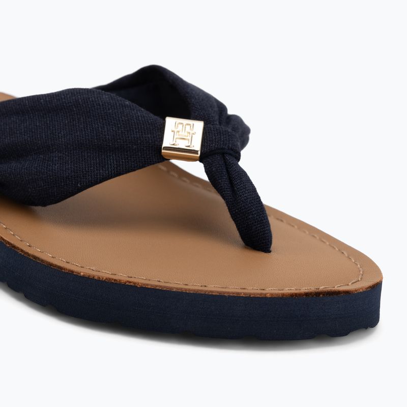 Női flip-flop papucsok Tommy Hilfiger Footbed Summer Sandal Leather space blue 7