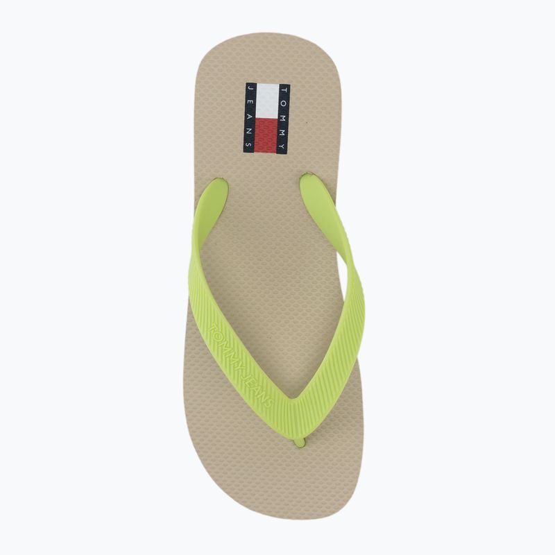 Női flip-flop papucsok Tommy Jeans Logo Summer white clay/lime essence 5
