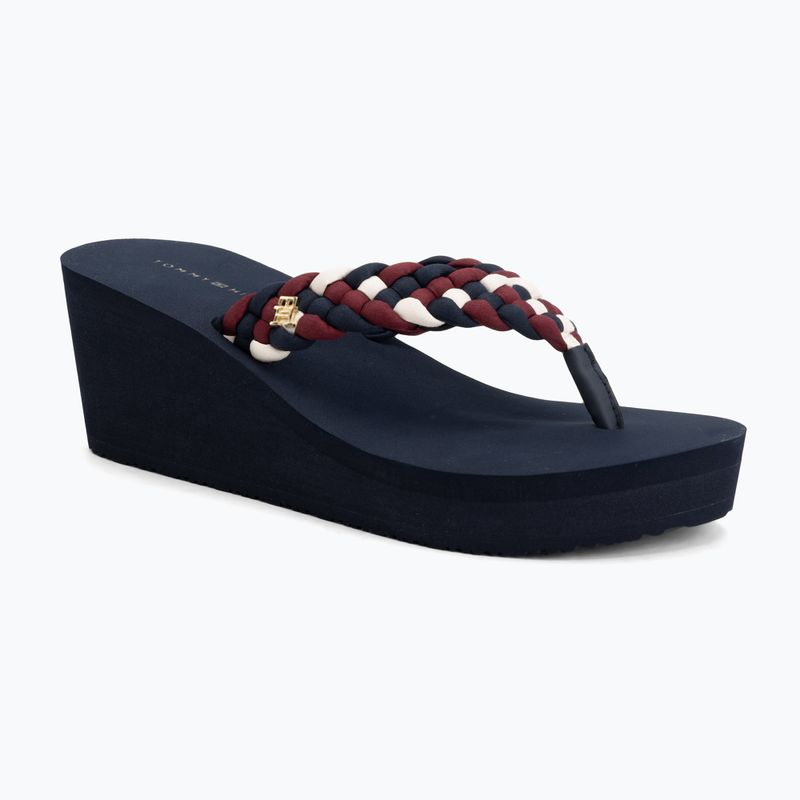Női flip-flop papucsok Tommy Hilfiger Wedge Braided Summer Sandal rwb