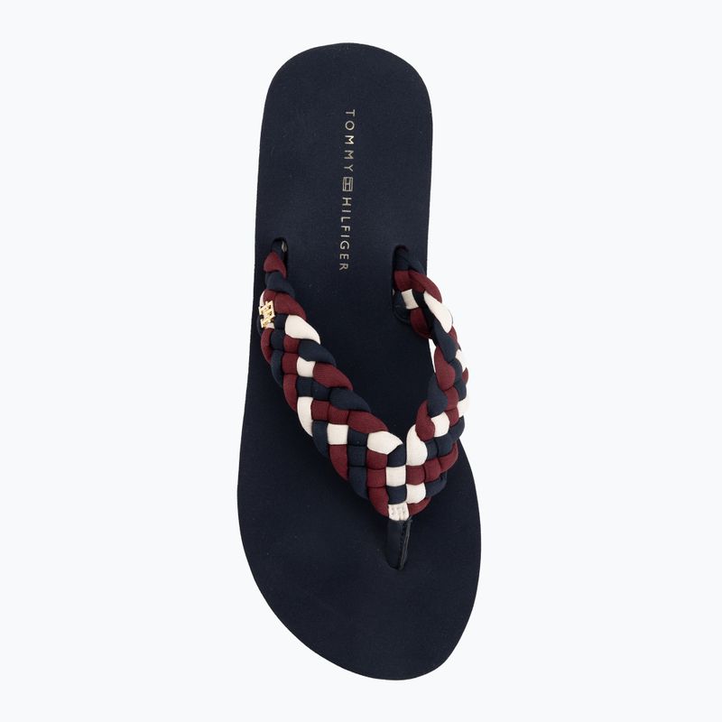 Női flip-flop papucsok Tommy Hilfiger Wedge Braided Summer Sandal rwb 5