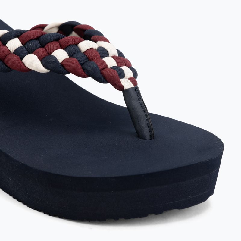 Női flip-flop papucsok Tommy Hilfiger Wedge Braided Summer Sandal rwb 7