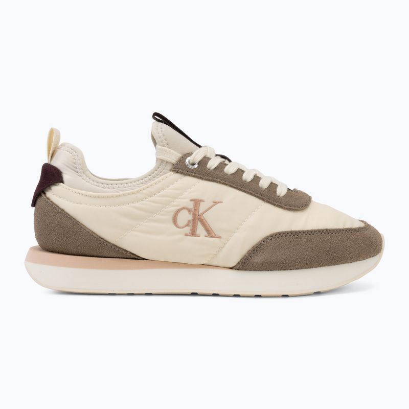 Női cipők Calvin Klein YW0YW02060 Retro Runner Sock Laceup Mix Mat turtledove/spanish villa/bordeaux 2