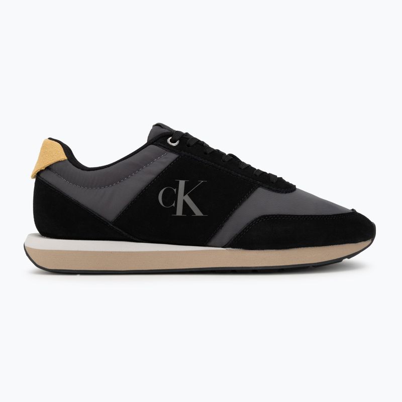 Férfi cipők Calvin Klein HM0HM02212 Retro Runner Bans Leather Suede black/iron gate/amber gold 2