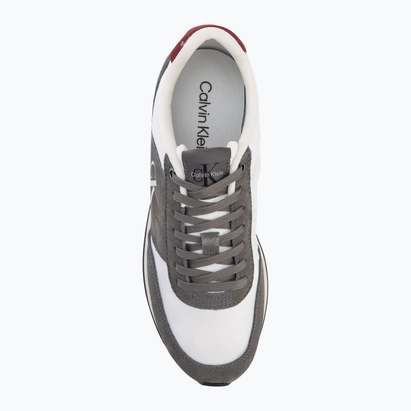 Férfi cipők Calvin Klein HM0HM02212 Retro Runner Bans Leather Suede granite gray/white/rhubarb 5
