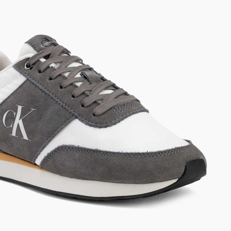 Férfi cipők Calvin Klein HM0HM02212 Retro Runner Bans Leather Suede granite gray/white/rhubarb 7