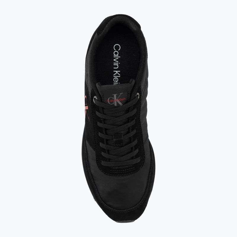 Férfi cipők Calvin Klein HM0HM02212 Retro Runner Bans Leather Suede triple black/adrenaline rush 5