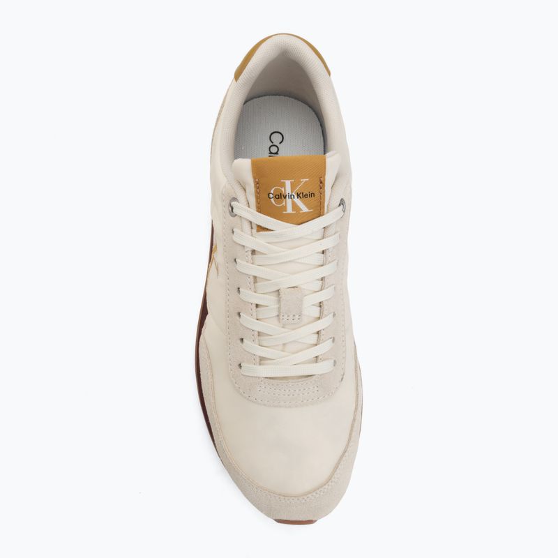 Férfi cipők Calvin Klein YM0YM01361 Retro Runner Ess Mix Mat white swan/tofu/amber gold 5