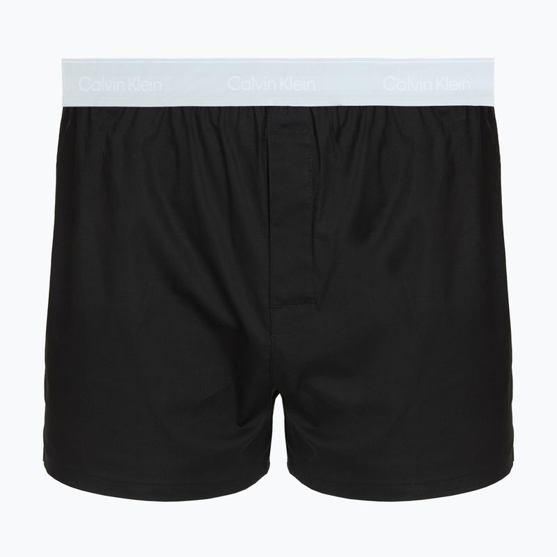 Férfi boxer nadrág Calvin Klein LV00NB4267 Boxer Slim black bodies w/ poseidon blue/plein 2