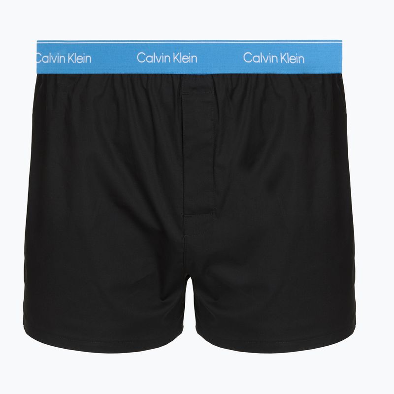 Férfi boxer nadrág Calvin Klein LV00NB4267 Boxer Slim black bodies w/ poseidon blue/plein 3